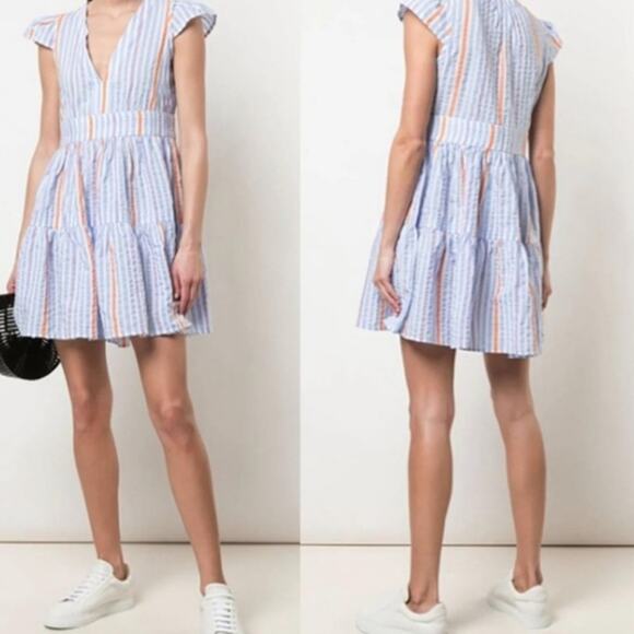 Lemlem Bekele Flutter Sleeve Mini Dress in Yellow Size: M - Picture 8 of 8